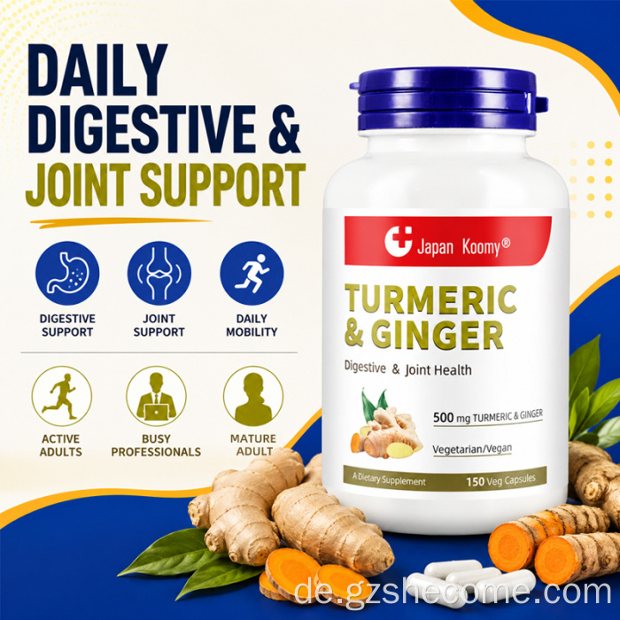 Shecome Kurkuma-Curcumin-Kapseln Ingwer-Immununterstützung